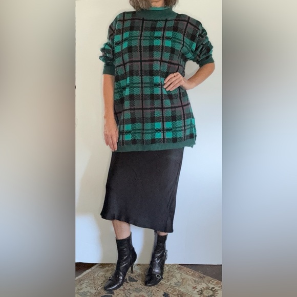 Vintage 80’s STEFANO oversized plaid sweater - Picture 9 of 13